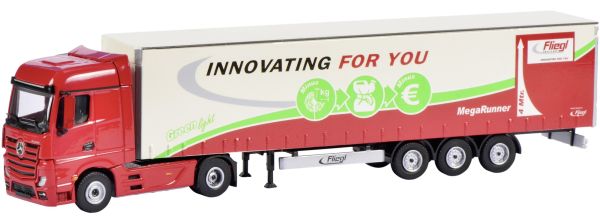 SCH22060 - MERCEDES Actros 4x2 met halfzeil Fliegl 3 assen - 1