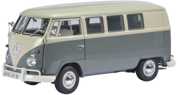 SCH375 - VOLKSWAGEN T1 grijze en witte minibus - 1