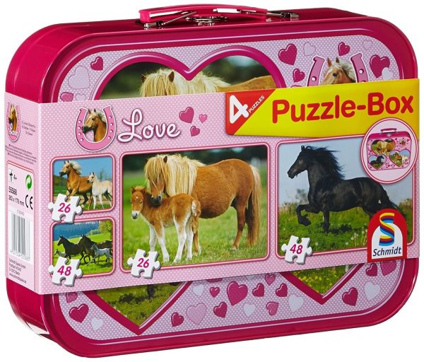 SCM55588 - 2 puzzels van 26 stukjes en 2 puzzels van 48 stukjes - PAARDEN - 1