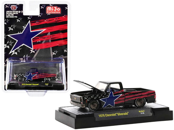 M2M-31500MJS47 - 1979 CHEVROLET Silverado Pick-up sterren en strepen zwart, rood en blauw - 1