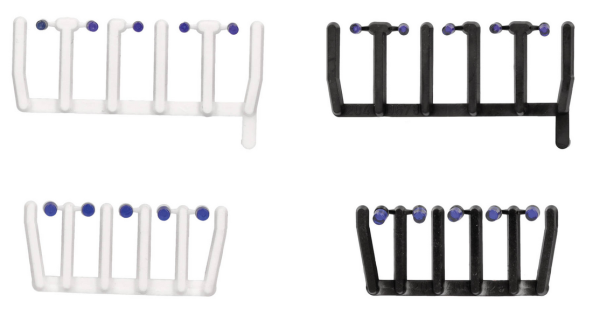 HER054836 - 80 blauwe transparante lampjes met zwarte en witte voetjes - 1
