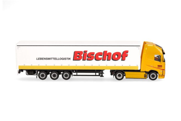 HER319348 - VOLVO FH GL XL electric 4x2 met schuifzeiloplegger met laadklep 3 assen BISCHOF - 1