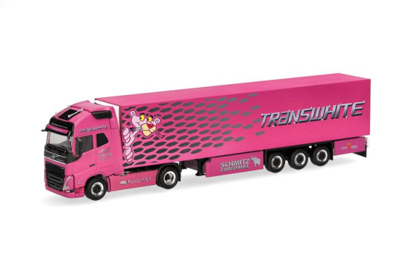 HER319836 - VOLVO FH GL XL 2020 4x2 met 3-assige oplegger TRANSWHITE - PINK PANTHER - 1