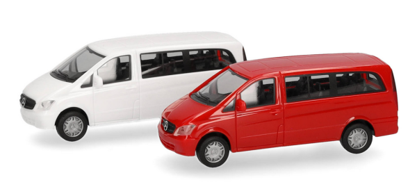 HER014212 - MERCEDES BENZ Vito wit en rood - 2-delig bouwpakket - 1