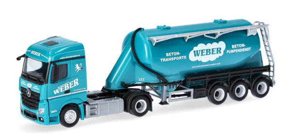 HER320351 - MERCEDES BENZ Actros 2018 4x2 met 3-assige silo-aanhanger WEBER - 1