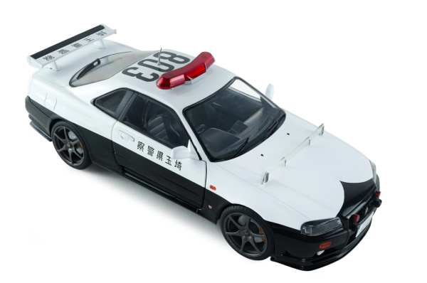 SOL1804317 - NISSAN Skyline GT-R BNR34 Japanse politie uit 1999, wit - 1