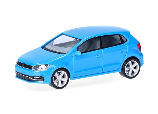 HER014366 - VOLKSWAGEN Polo 5-deurs Typ 6C blauw en zwart - 2 onderdelen om in elkaar te zetten - 1