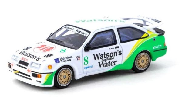 T64-058-89MGP08 - FORD Sierra RS5000 Cosworth #8 winnaar van de Macau GP T. HARVEY Wit en groen - 1
