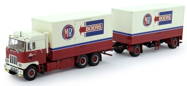 TEK76339 - MACK F700 6x4 bakwagen met bakwagen en BOERS transportaanhanger - 1