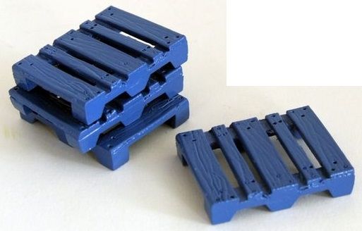 W50-WM059 - blauwe pallets 2;5x2x5 cm - In miniatuur - 1