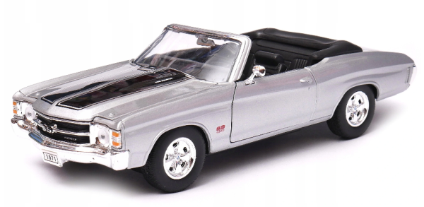 WEL22089WA - CHEVROLET Corvette SS 454 1971 open cabrio grijs met zwarte strepen - 1