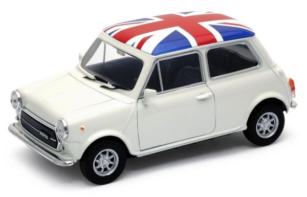 WEL22496UK-W - MINI COOPER 1300 wit met Engelse vlag op het dak - 1