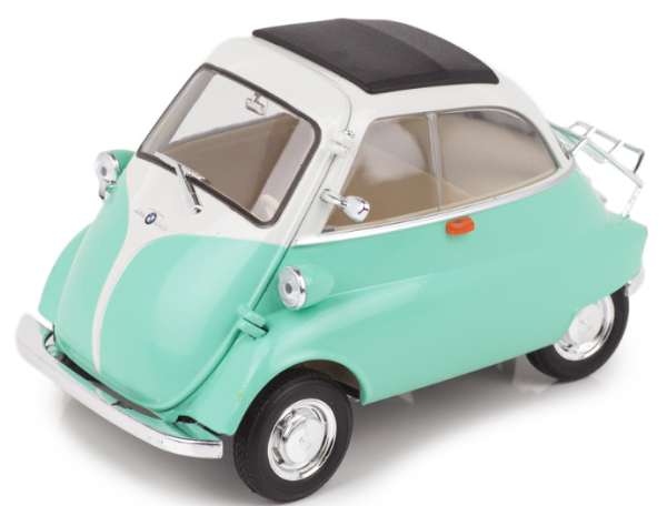 WEL24096WA - BMW Isetta turkoois en wit - 1