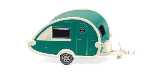 WIK009238 - Parelgroene en witte caravan - 1