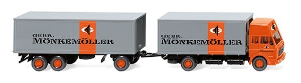WIK045901 - MERCEDES 1638 hoge cabine 4x2 drager met MÖNKEMÖLLER aanhanger - 1