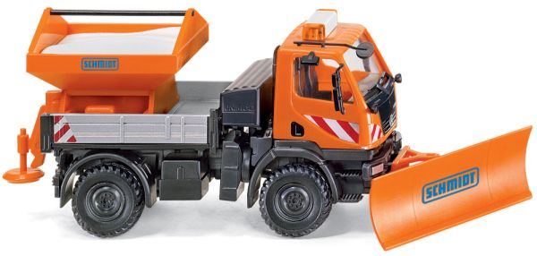 WIK064605 - MERCEDES UNIMOG U20 4x2 met blad en Schmidt-strooier - 1