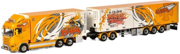WSI01-1025 - SCANIA R5 Highline 6x2 koelwagen en 3-assige koelcombi op 2-assige dolly RISTIMAA WASP transport - 1