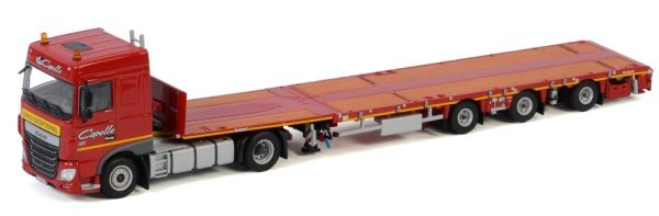 WSI01-3105 - DAF XF Space Cab en uitschuifbare 3-assige dieplader Transport CAPELLE - 1