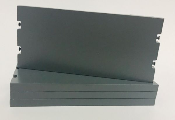 YCC604-3 - 4 Rolplateau - 11 x 5 cm - Grijs RAL 7012 - 1