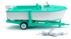 WIK009503 - Motorboot in wit en lichtgroen