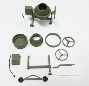 ART04850 - Grijze cementmixer bouwpakket 45 x 45 mm om te monteren en te schilderen