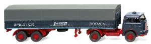 WIK051404 - MAN 4x2 met dekzeiloplegger 2 Assen SPED. SCHMIDT