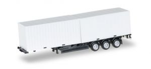 HER076494-002 - 3-assige containertrailer met twee witte containers van 20 voet