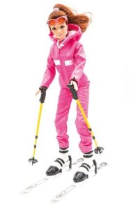 JC10018 - 28cm Roze Winterpop met Ski