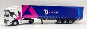 ELI118522 - RENAULT T 480 4x2 met 3-assige schuifzeiloplegger JACOT Transport