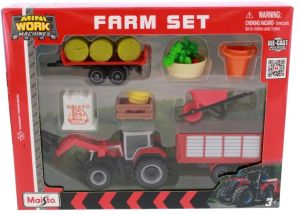 MST12564-A - MASSEY FERGUSON 8S.265-set met voorlader, aanhangwagen, plateauwagen en accessoires