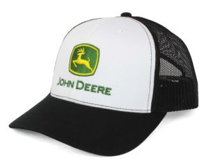 1308-3346-WHBK - Zwart-witte JOHN DEERE pet met mesh achterkant