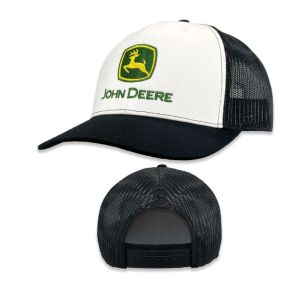 MC13083346WH - JOHN DEERE zwart-witte mesh-dop