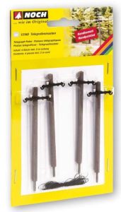 NOC13160 - 4 telegraafpalen met kabel