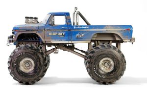 GREEN13694 - FORD F-250 Monster Truck, vervuilde versie #1- 1974 - BIGFOOT