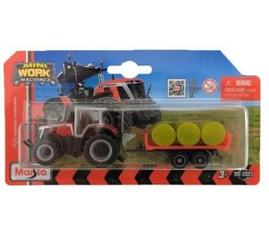MST15590-D - MASSEY FERGUSON 8S.265 met plateauwagen en rondebalenpers (blisterverpakking)