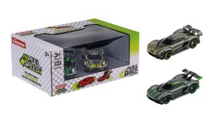 CARRERA15813028 - Hypercar-duo (wrijvingsaandrijving) – grijs met geel en groen