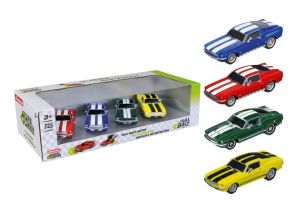CARRERA15813031 - 4-pack Ford Mustang uit 1967 (wrijvingsaandrijving) - blauw - rood - groen - geel
