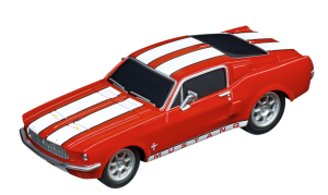 CARRERA15817085-A - Rood-witte Ford Mustang uit 1967 (wrijvingsaandrijving)