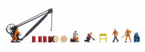 NOC16270 - Thematische figuren - Treinendepot - 5 arbeiders met accessoires