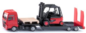 SIK1763 - MAN Lkw 4x2 met dieplader en LINDE heftruck