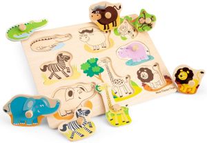 NCT10431 - 8-delige houten puzzel safari