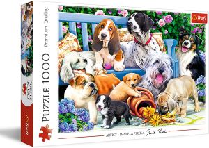 TRF10556 - Puzzel van 1000 stukjes - Honden in de tuin