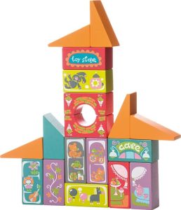 ASM12374 - CUBIKA - De Grote Fantasiestad 18 Stuks Houten Speelgoed