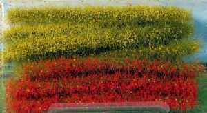 HEK1814 - Pak van 10 grasstroken geel en rood 10 cm