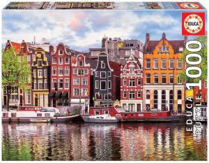 EDU18458 - Puzzel van 1000 stukjes Dansende huizen in Amsterdam
