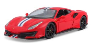 BUR26026 - FERRARI 488 Pista Rood met witte strepen