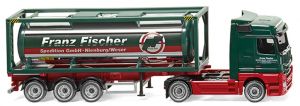 WIK053603 - MERCEDES Actros 4x2 met 3-assige aanhanger en 30-voet tankcontainer FRANZ FISCHER SPEDITION