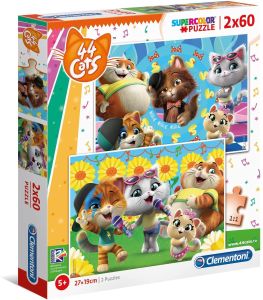 CLE21607 - Puzzel 2x60 Stuks 44 katten