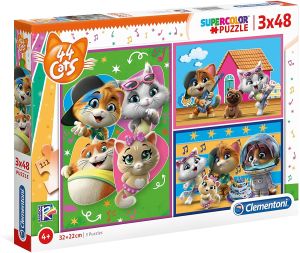 CLE25239 - Puzzel 3x48 Stuks 44 katten