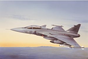ITA2638 - Bouwbare JAS 39 A Gripen gevechtsvliegtuig met verf